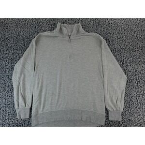 Three‎ Dots Womens Quarter Zip Pullover Top Size Medium Heather Gray